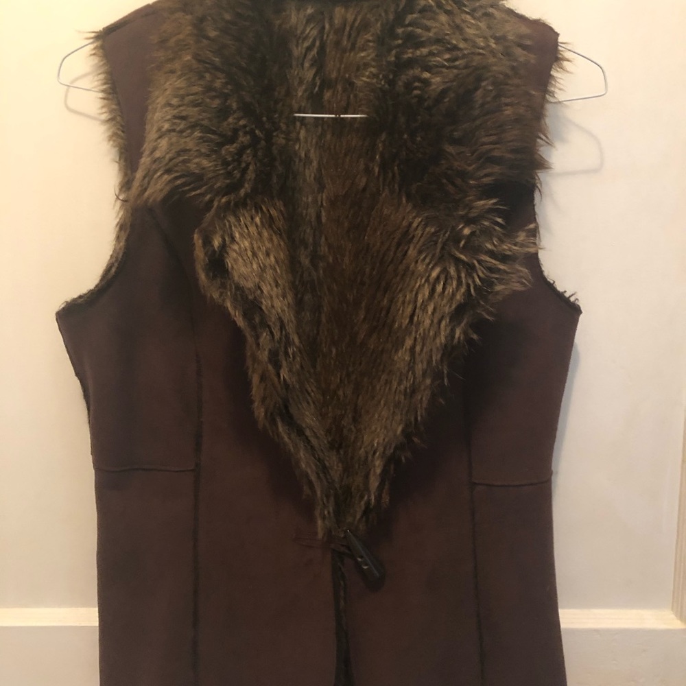 Faux fur reversible vest
